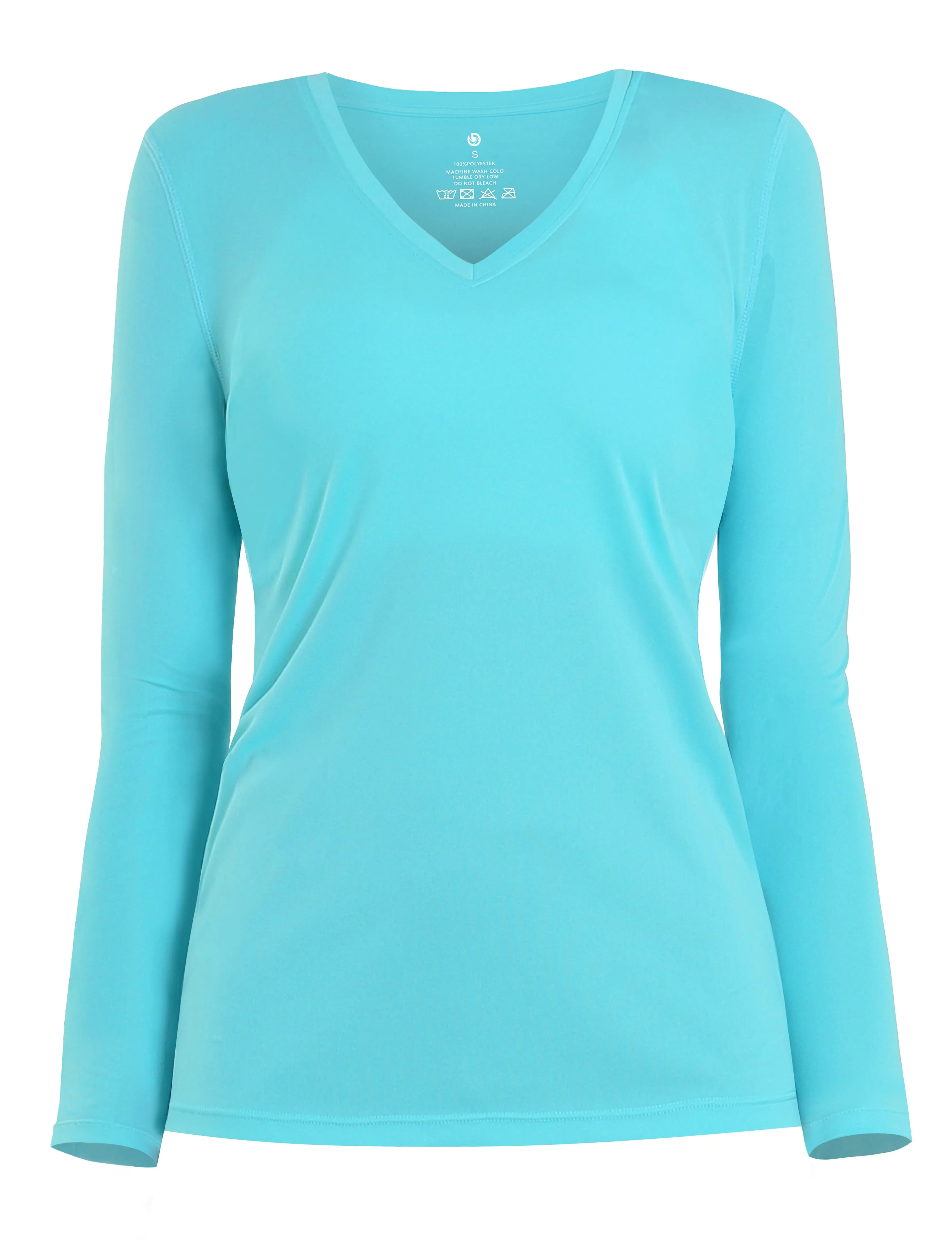 V Neck Long Sleeve Athletic Shirts blue_Golf