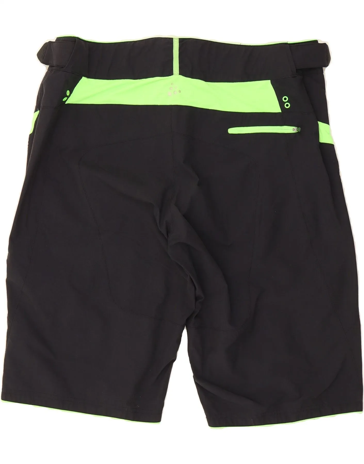 VINTAGE Mens Casual Shorts 2XL W38 Black Colourblock Polyamide