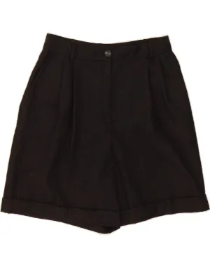 VINTAGE Womens High Waist Pegged Casual Shorts IT 46 Large W28 Black Wool