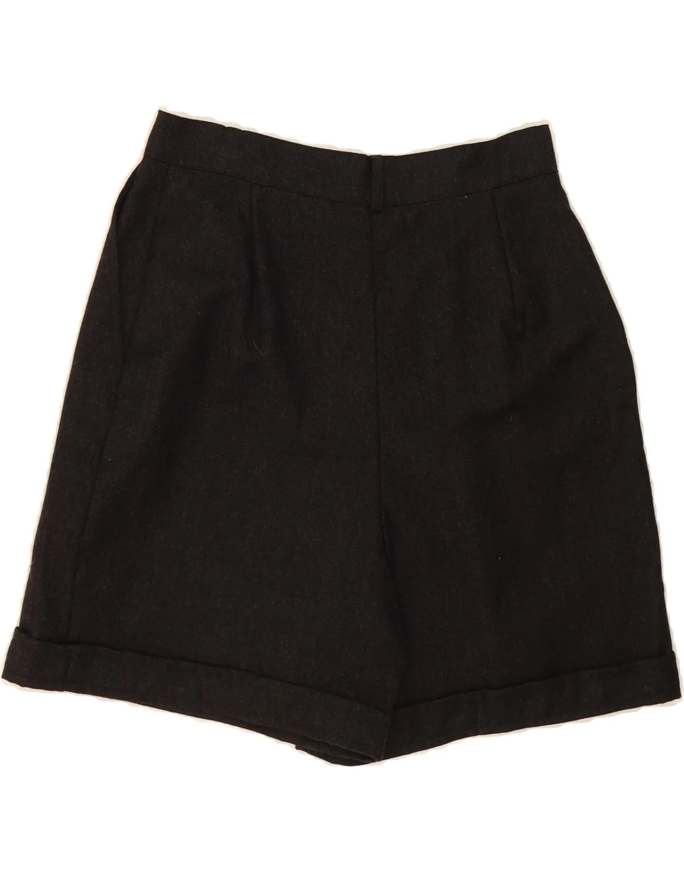 VINTAGE Womens High Waist Pegged Casual Shorts IT 46 Large W28 Black Wool