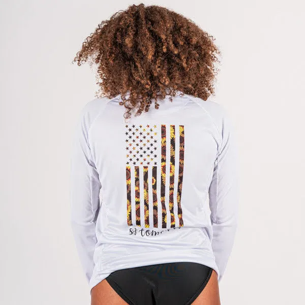 Women's Performance Long Sleeve Shirt | White | Sunflower