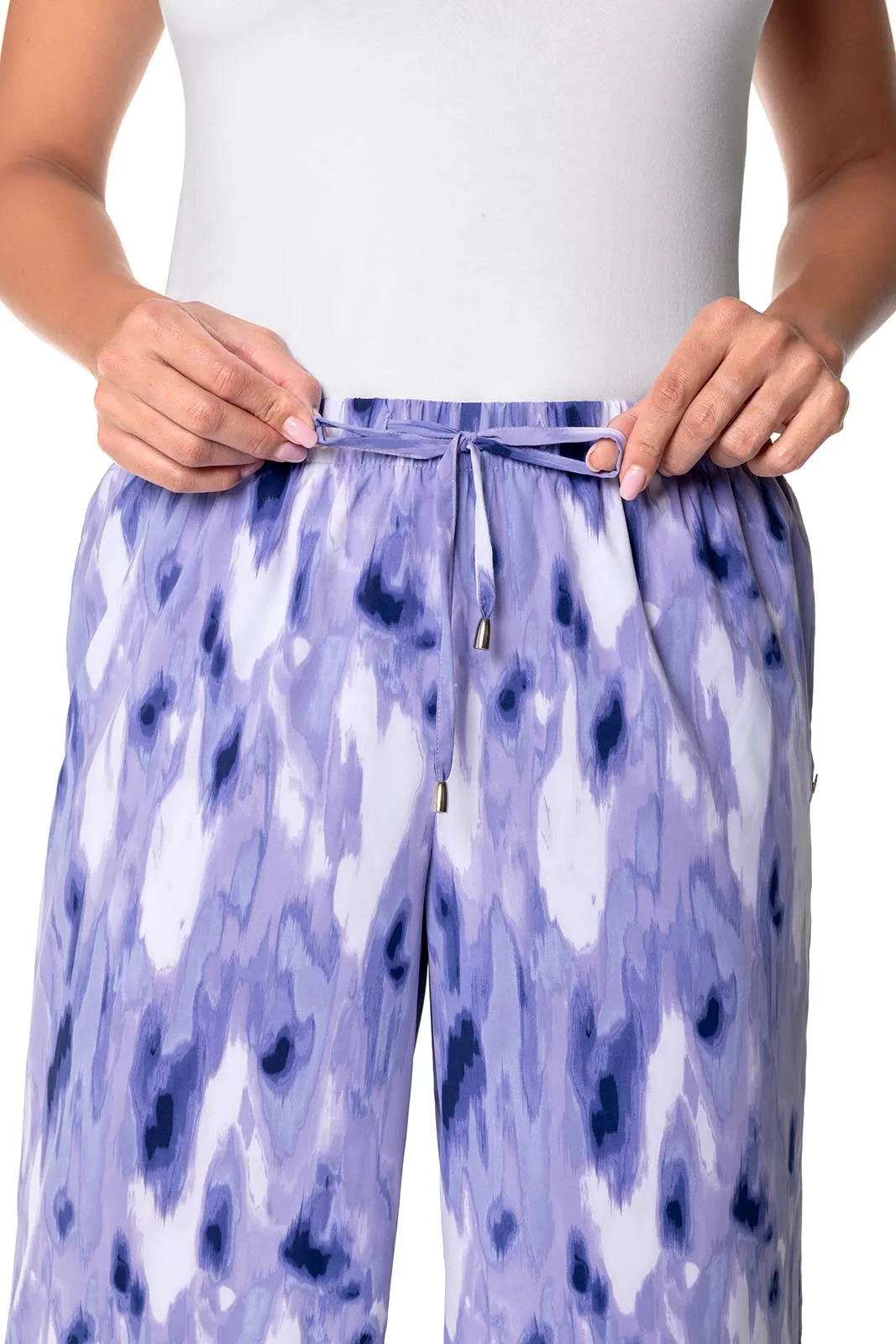 Women's Petra Wide Leg Pant | Future Dusk Icat Watercolor
