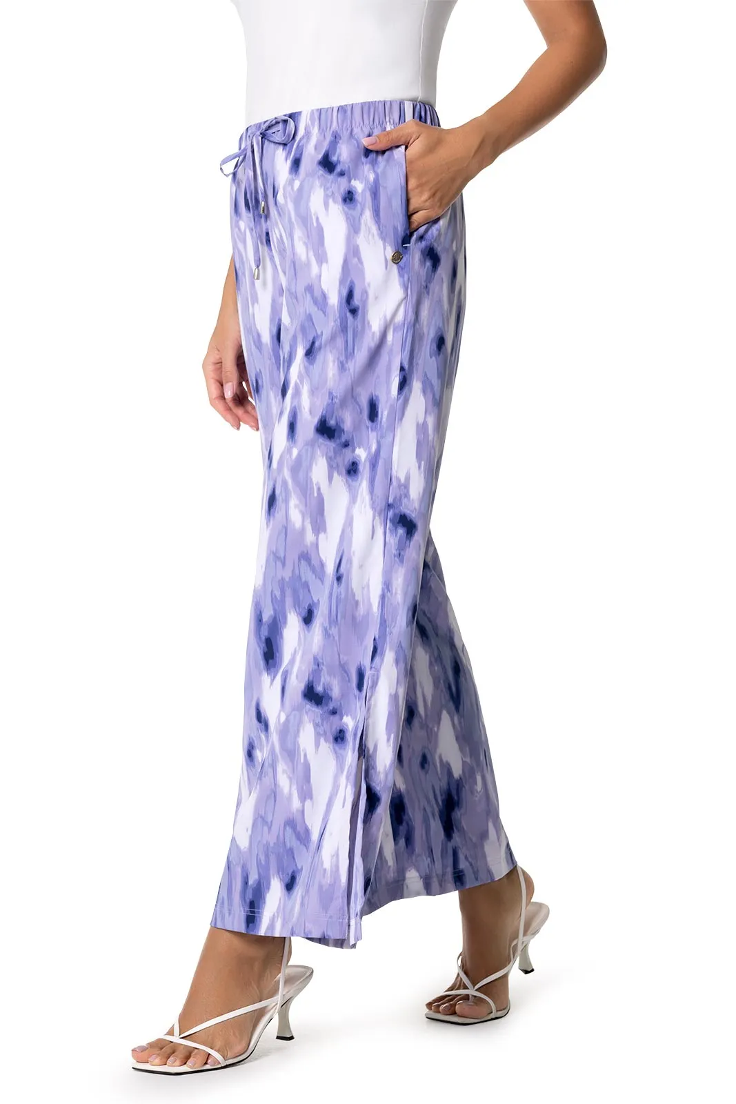 Women's Petra Wide Leg Pant | Future Dusk Icat Watercolor