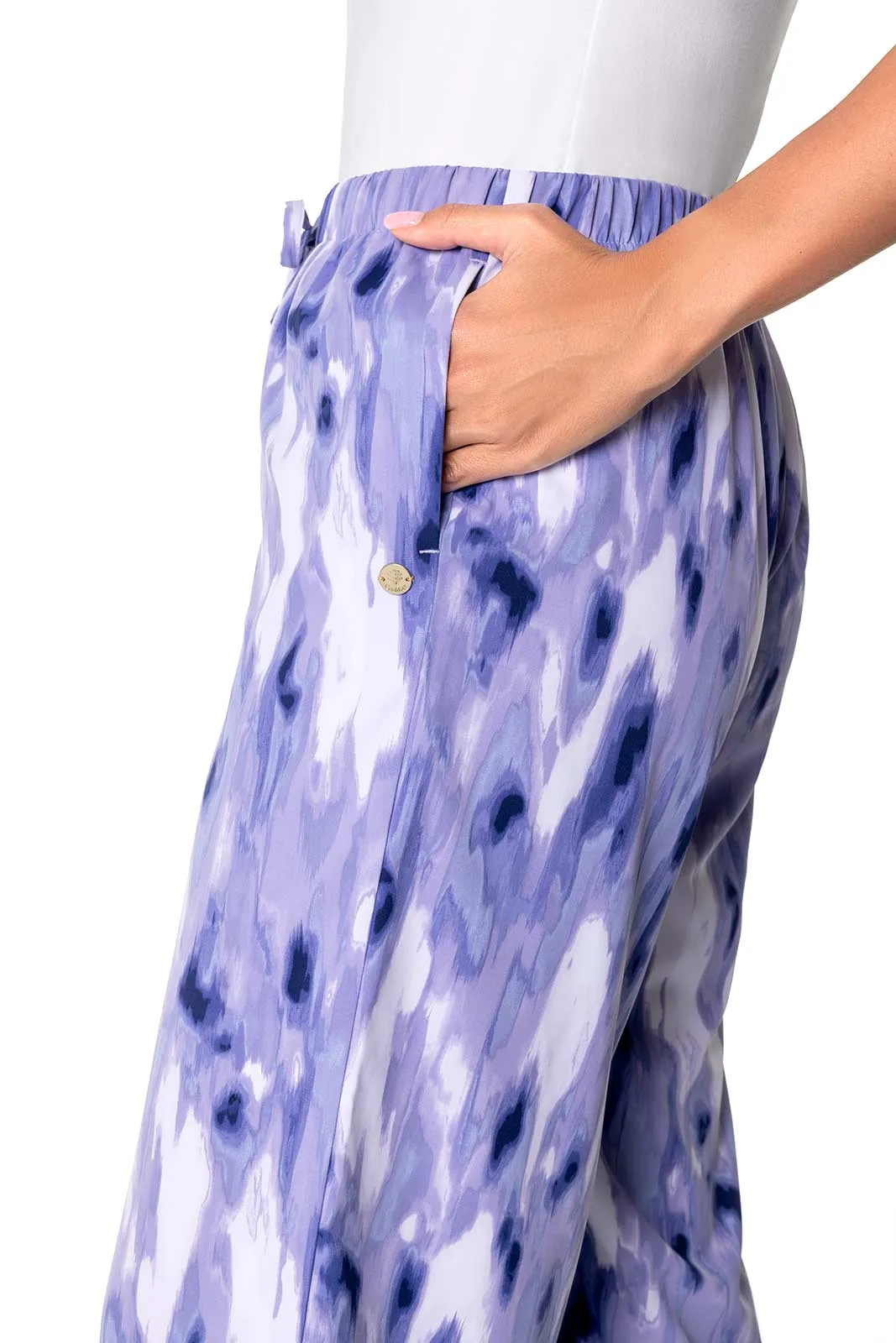 Women's Petra Wide Leg Pant | Future Dusk Icat Watercolor