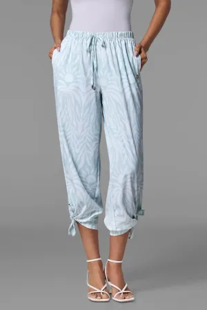 Women's Petra Wide Leg Pant | Misty Aqua American Palm