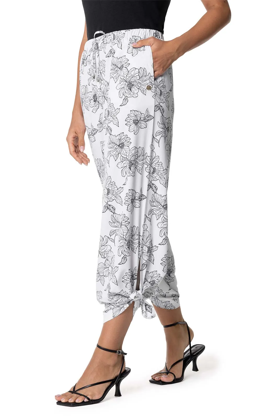 Women's Petra Wide Leg Pants | White/Black Perfect Peony