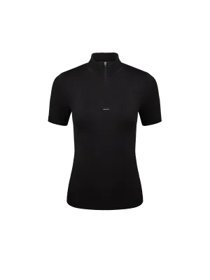 Women's Plant-Stretch Zipped Top—black