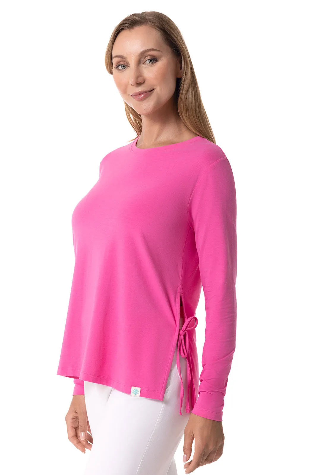 Women's Surf Side Slit Shirt | Tulip Pink