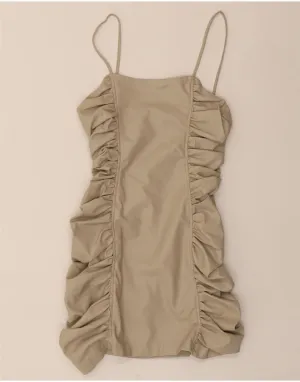 ZARA Womens Sleeveless Bodycon Dress UK 8 Small Beige Polyester