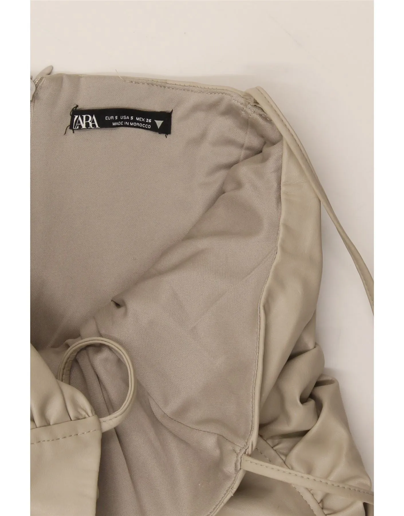 ZARA Womens Sleeveless Bodycon Dress UK 8 Small Beige Polyester
